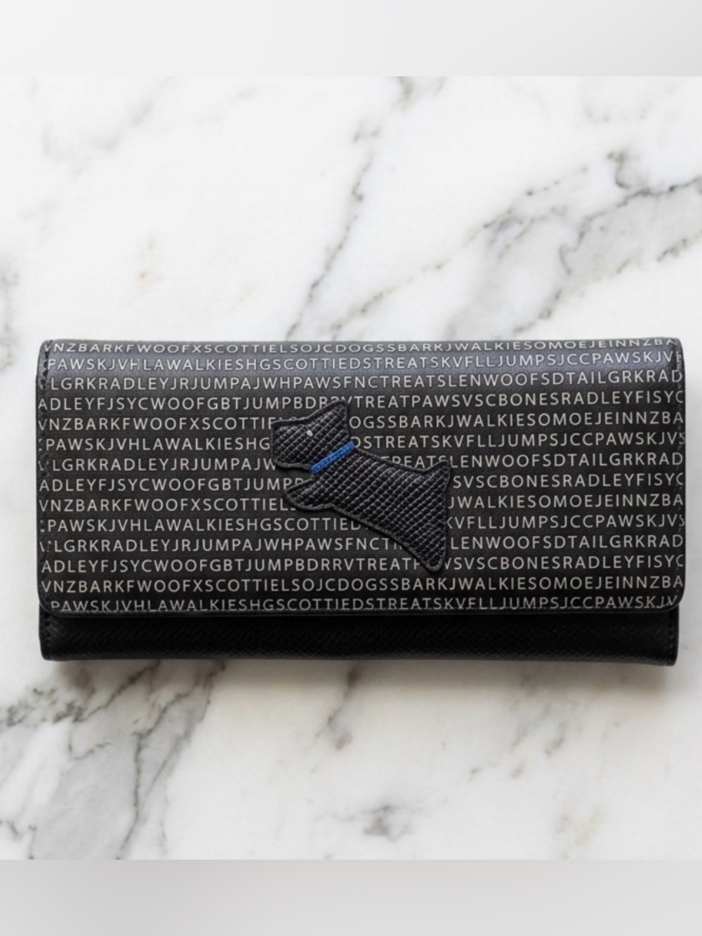 RADLEY LONDON Scottie Dog Matinee Large Wallet Leather Doodle Dog Dark Navy
